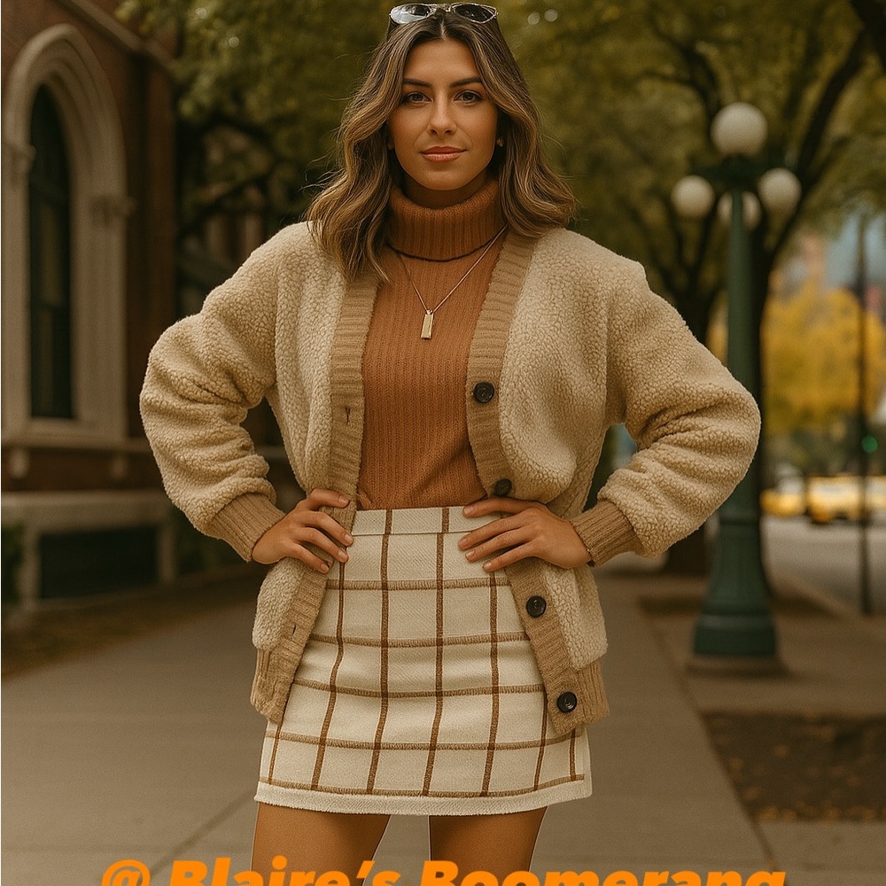 BP Cream and Tan Button-Up Jacket